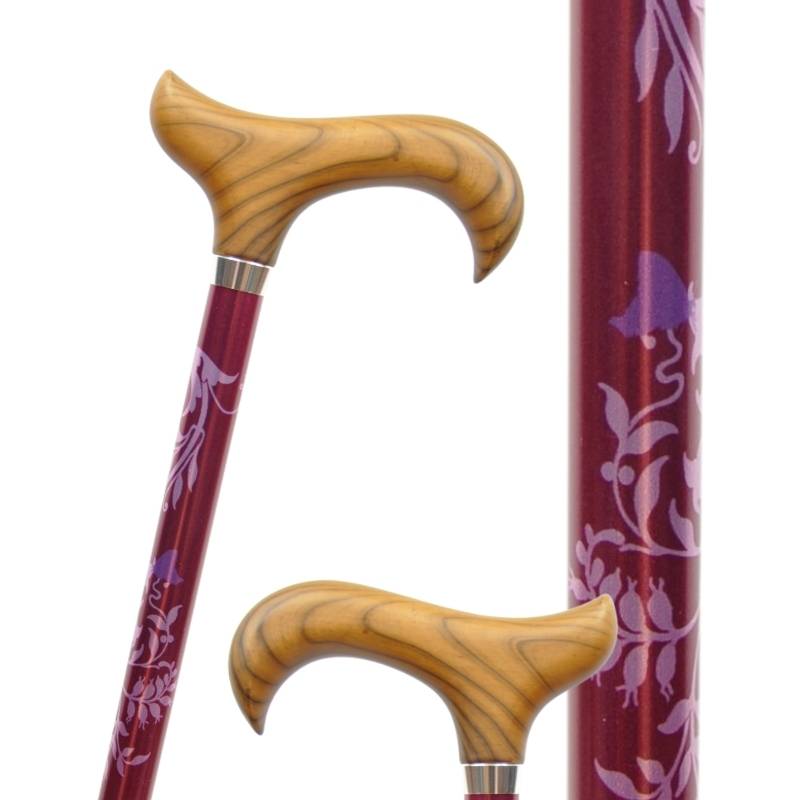 canne réglable feuilles magenta