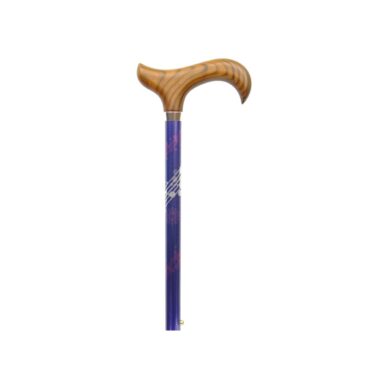 Canne réglable aluminium violet motif géomètrique