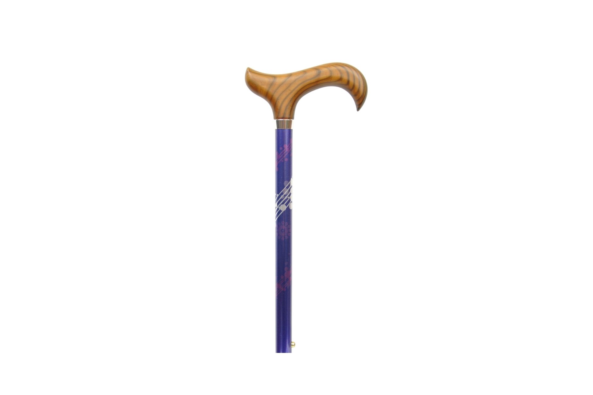 Canne réglable aluminium violet motif géomètrique