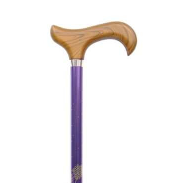 canne réglable aluminium violet motif fleurs