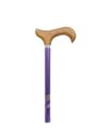 canne réglable aluminium violet motif fleurs