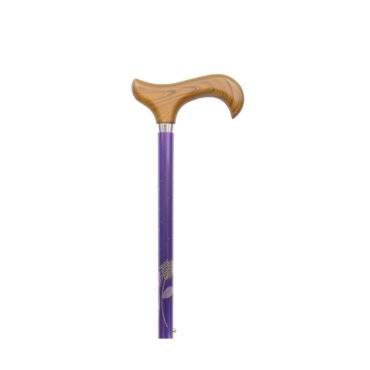 canne réglable aluminium violet motif fleurs