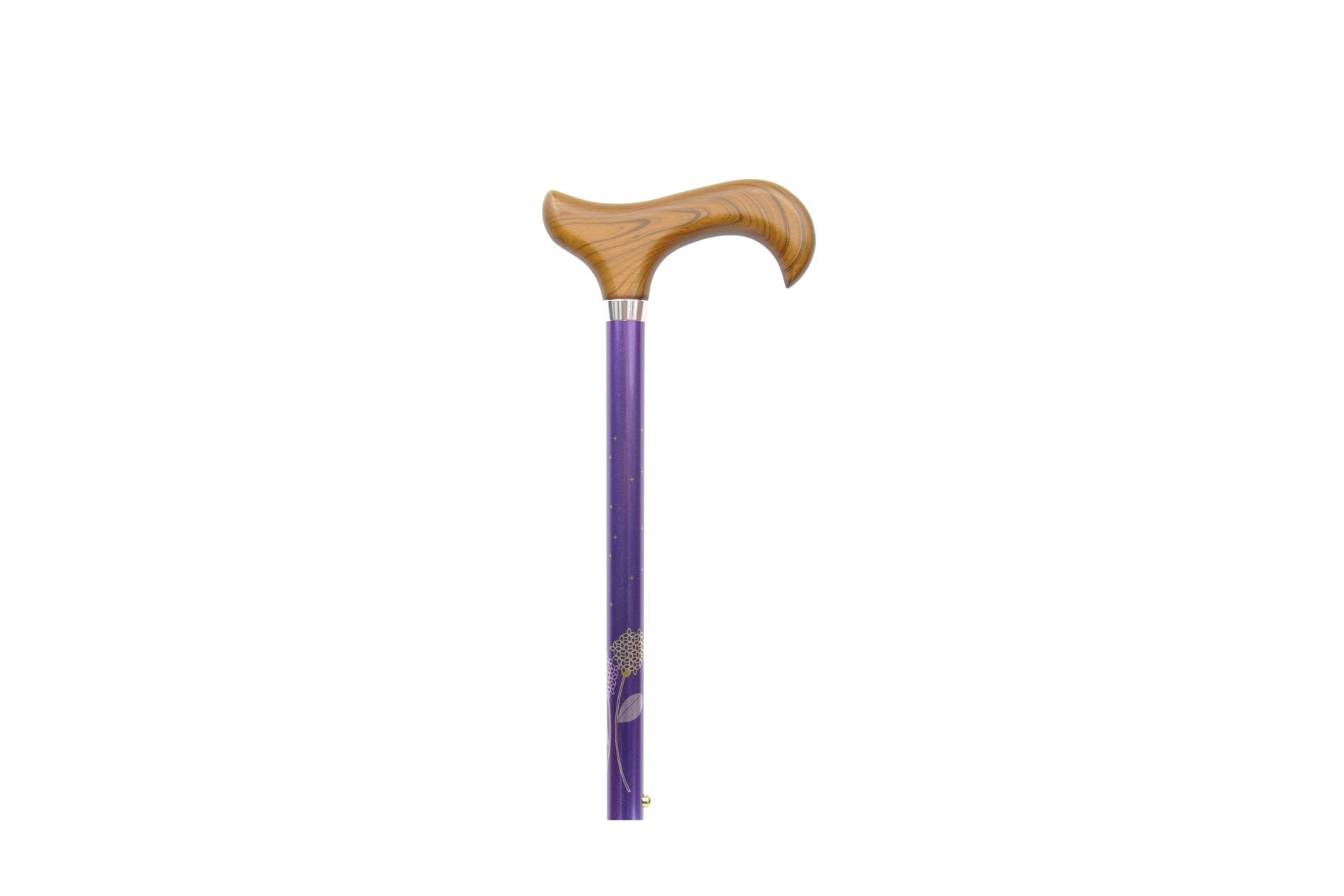 canne réglable aluminium violet motif fleurs