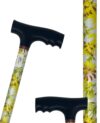 canne de marche aluminium réglable fleurs jaunes