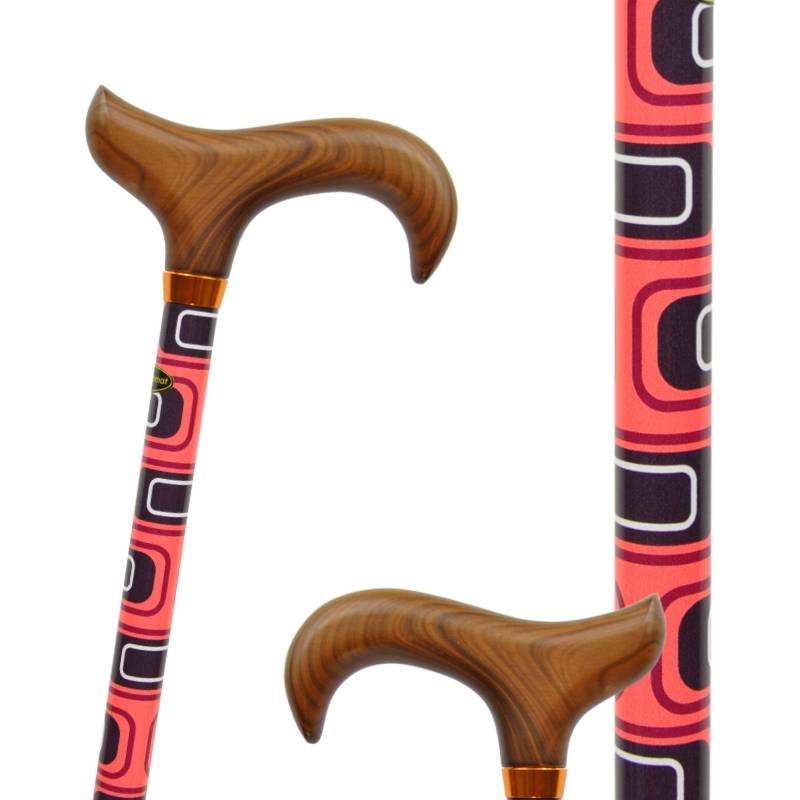 Canne de marche réglable en alu motifs géométriques