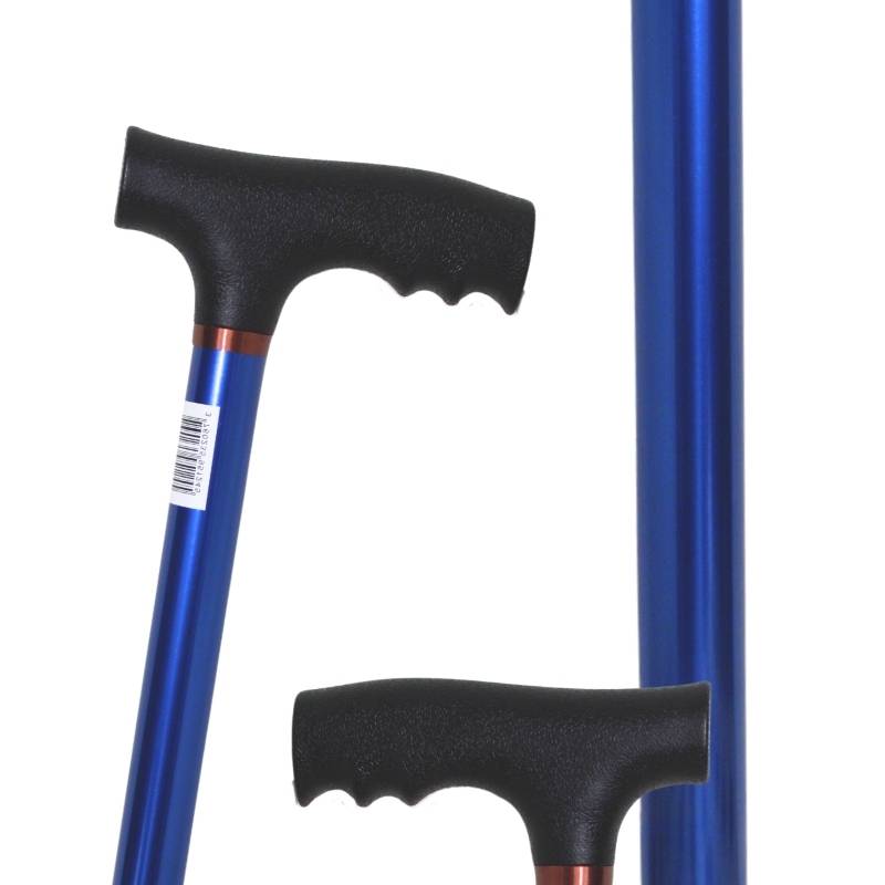 canne de marche réglable en alu bleu