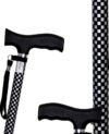 Canne d'aide à la marche réglable en aluminium motif damier