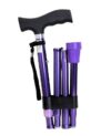 canne pliante et réglable avec dragonne coloris violet