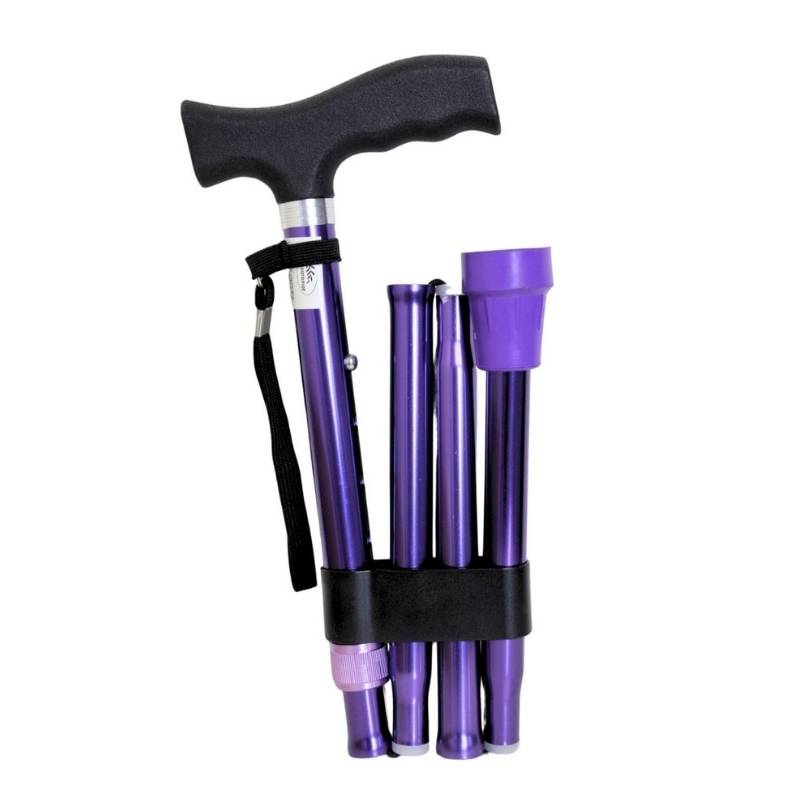 canne pliante et réglable avec dragonne coloris violet