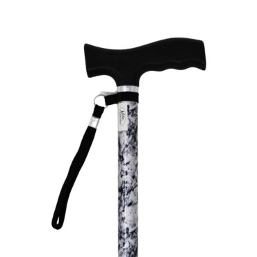 Canne d'aide à la marche réglable en aluminium avec effet marbre