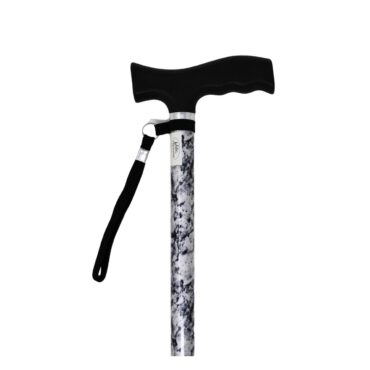 Canne d'aide à la marche réglable en aluminium avec effet marbre