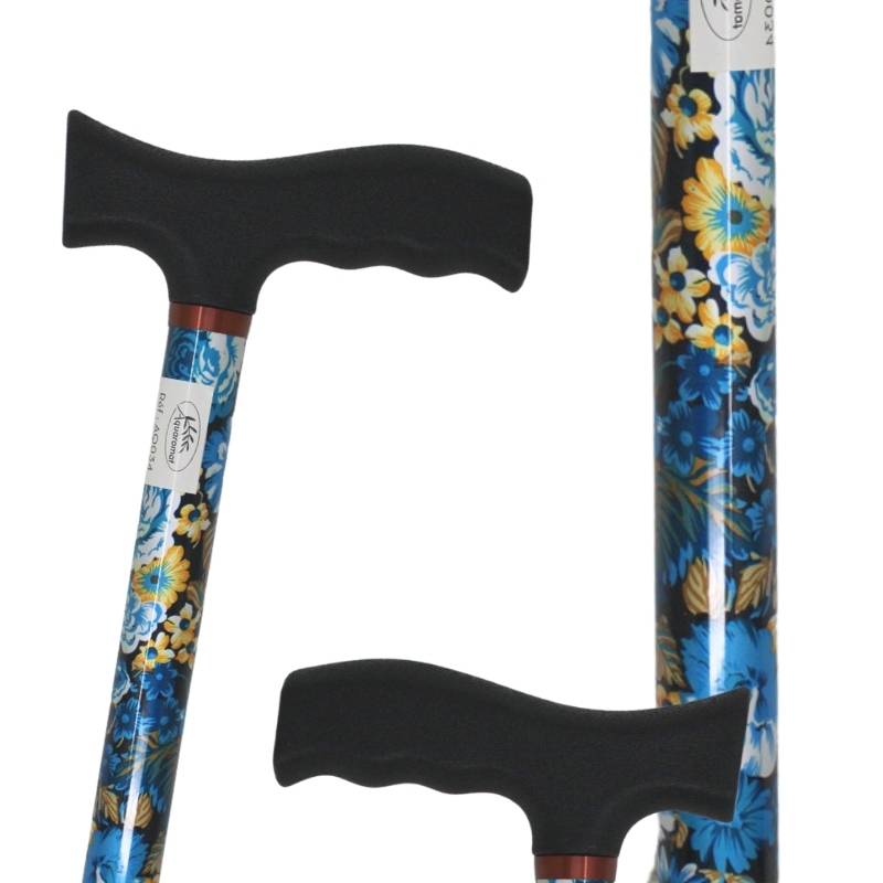 canne de marche aquaromat réglable en alu motifs fleurs