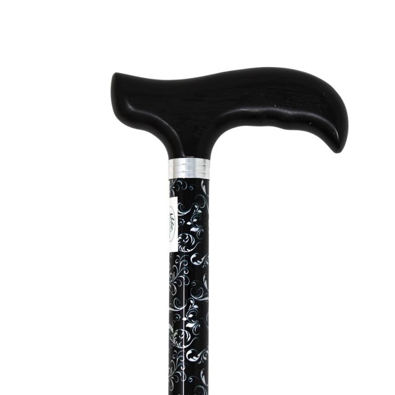 Canne de marche réglable en aluminium motif feuille