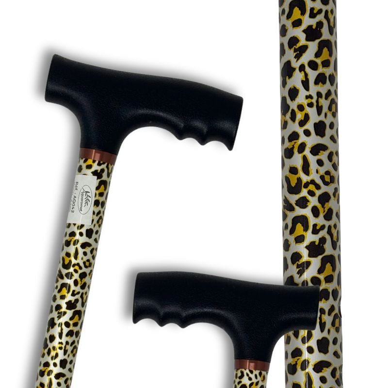 canne d'aide à la marche réglable motif guépard