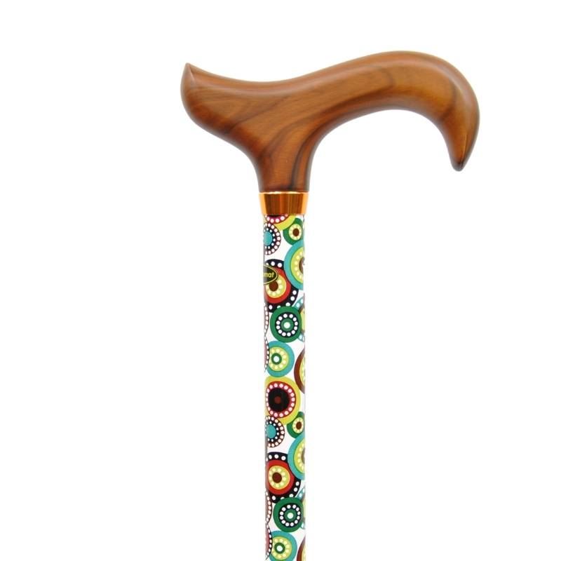 Canne de marche réglable en aluminium motif coloré