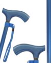 canne unie bleu métallisé avec dragonne et poignée assortie AQ101