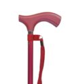 canne d'aide à la marche réglable en alu rougé métallisé