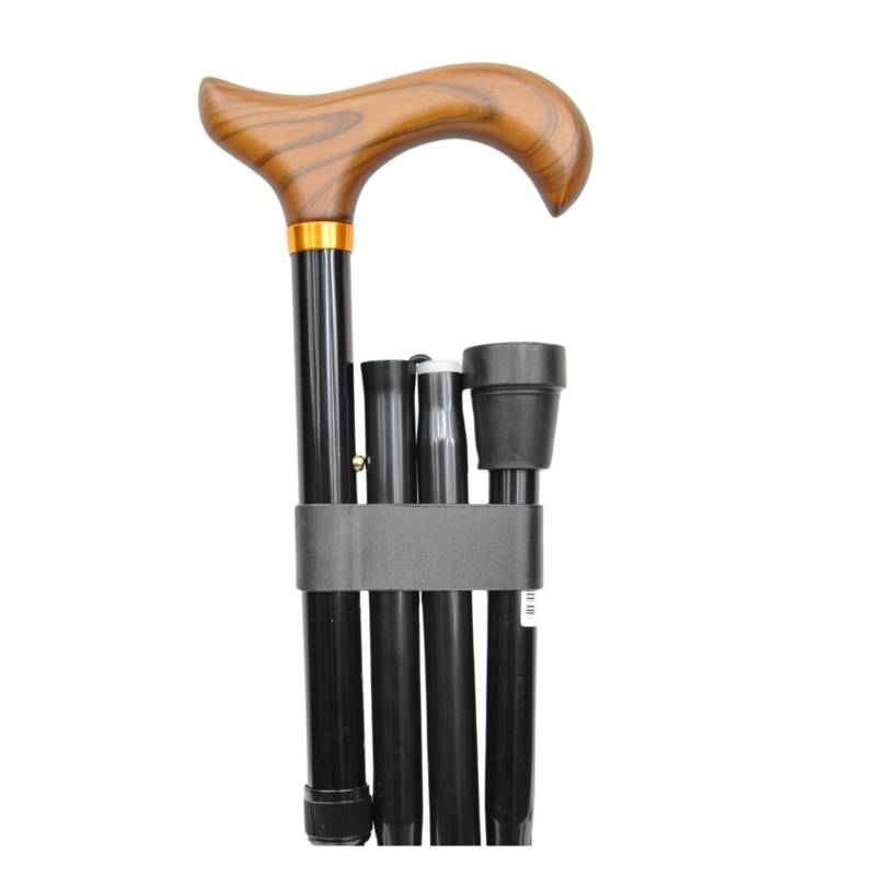 Canne de marche réglable et pliante classique noire