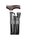 Canne pliante et réglable en aluminium noir