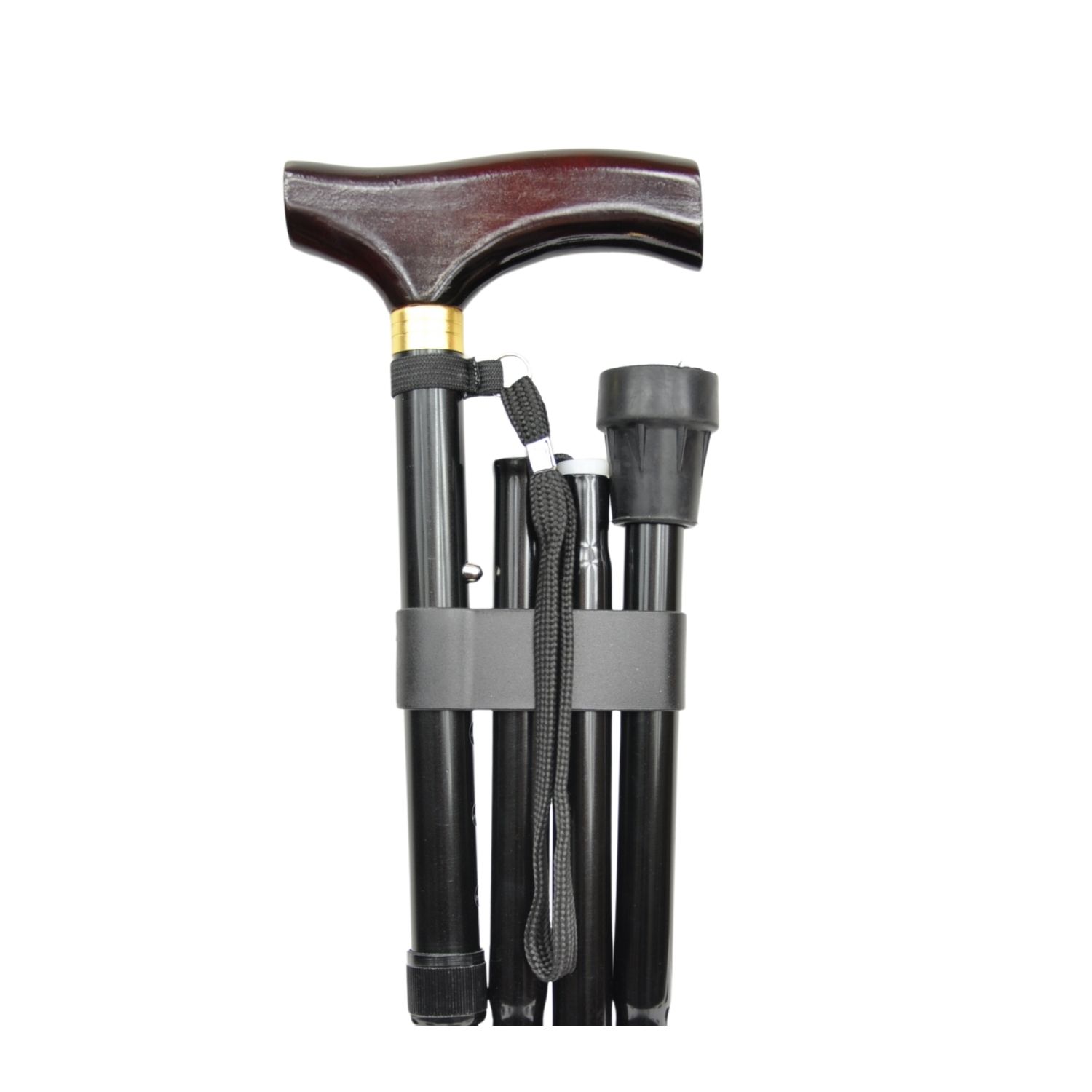 Canne pliante et réglable en aluminium noir