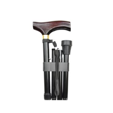Canne pliante et réglable en aluminium noir