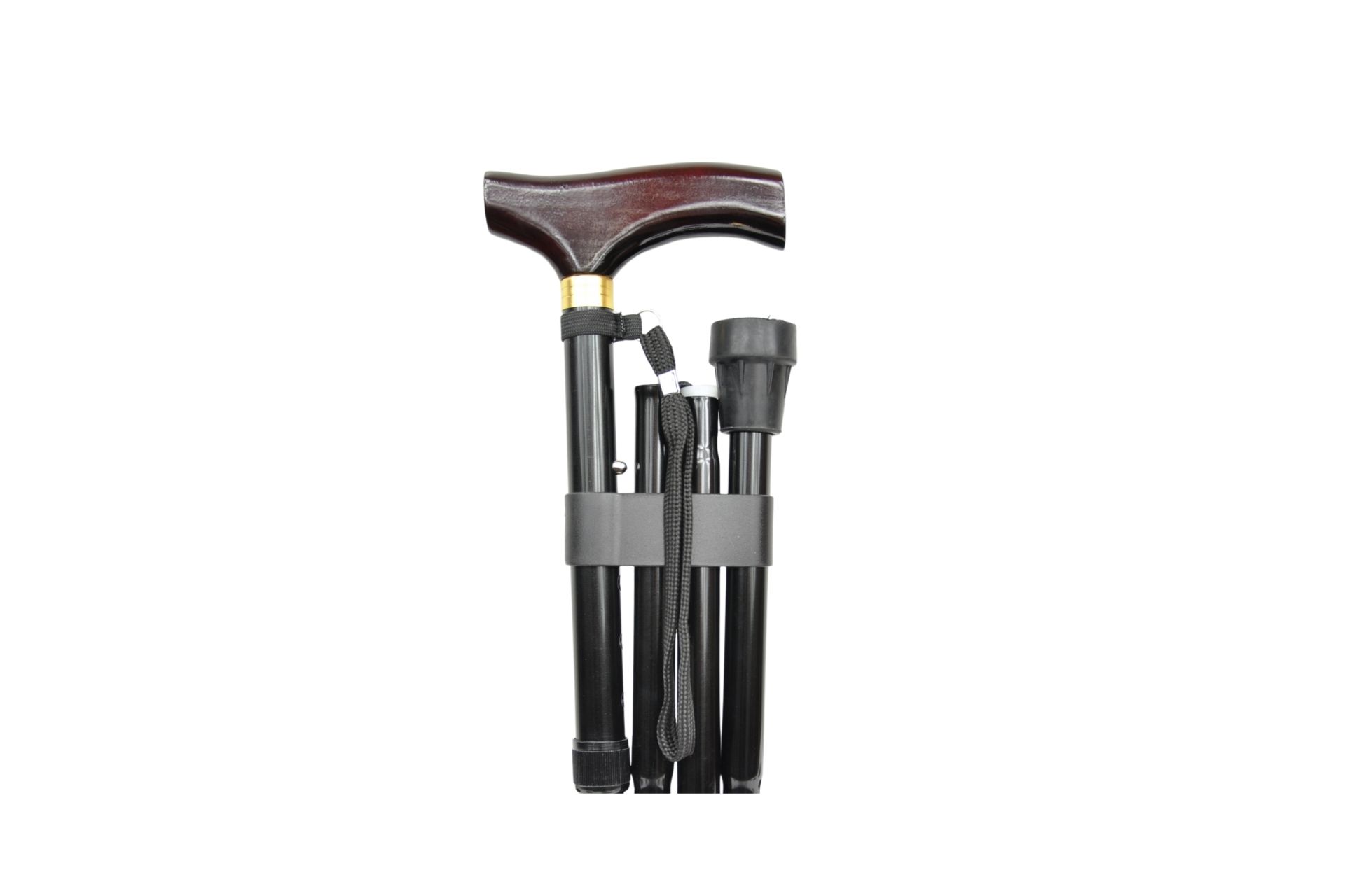 Canne pliante et réglable en aluminium noir