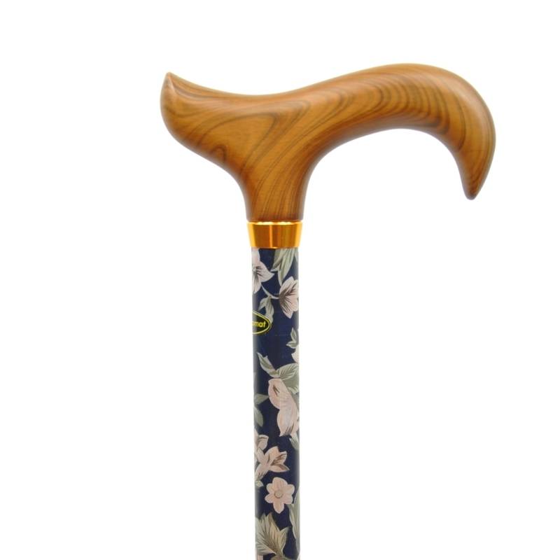 canne réglable en aluminium motif floral