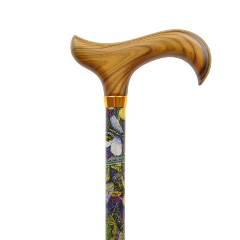 Canne réglable en alu motif papillons aq213