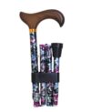 Canne pliante et réglable avec motif fleurs, légère et tendance aq305