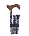 Canne pliante et réglable avec motif fleurs, légère et tendance