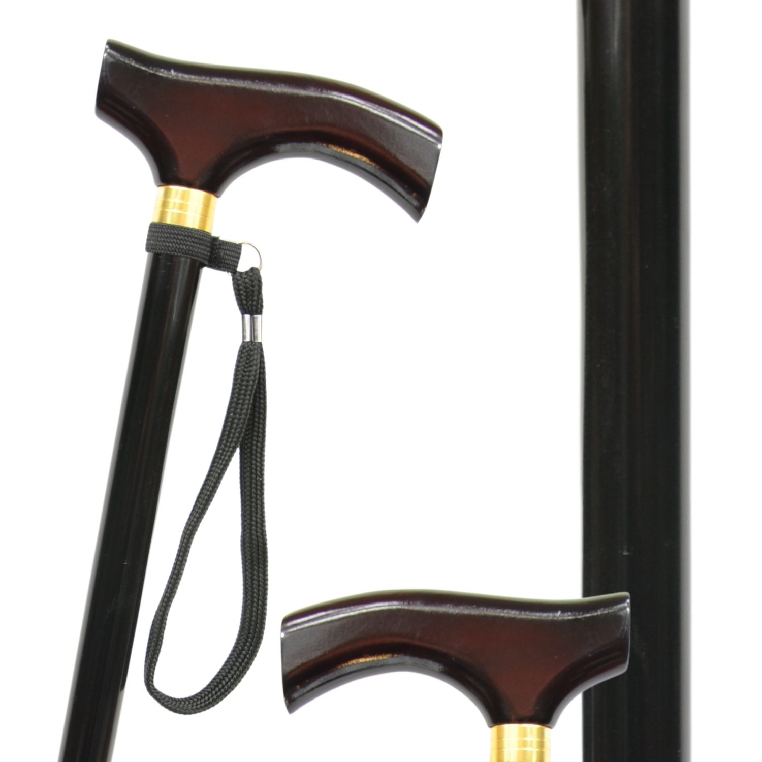 canne aquaromat réglable en alu noir avec dragonne