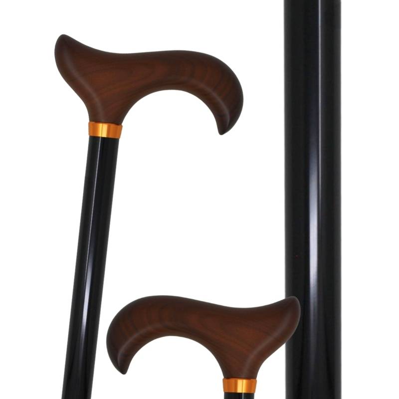 canne de marche sobre et élégante noire aq365