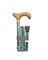Canne pliante motif écossais vert