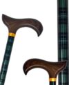 canne de marche aquaromat motif écossais vert