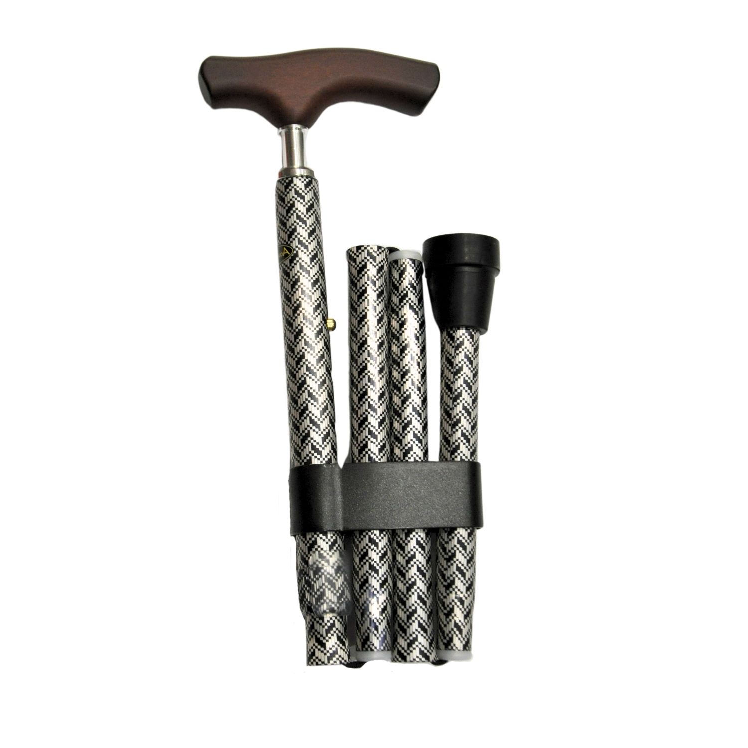 Canne de marche pliante motif pied de poule