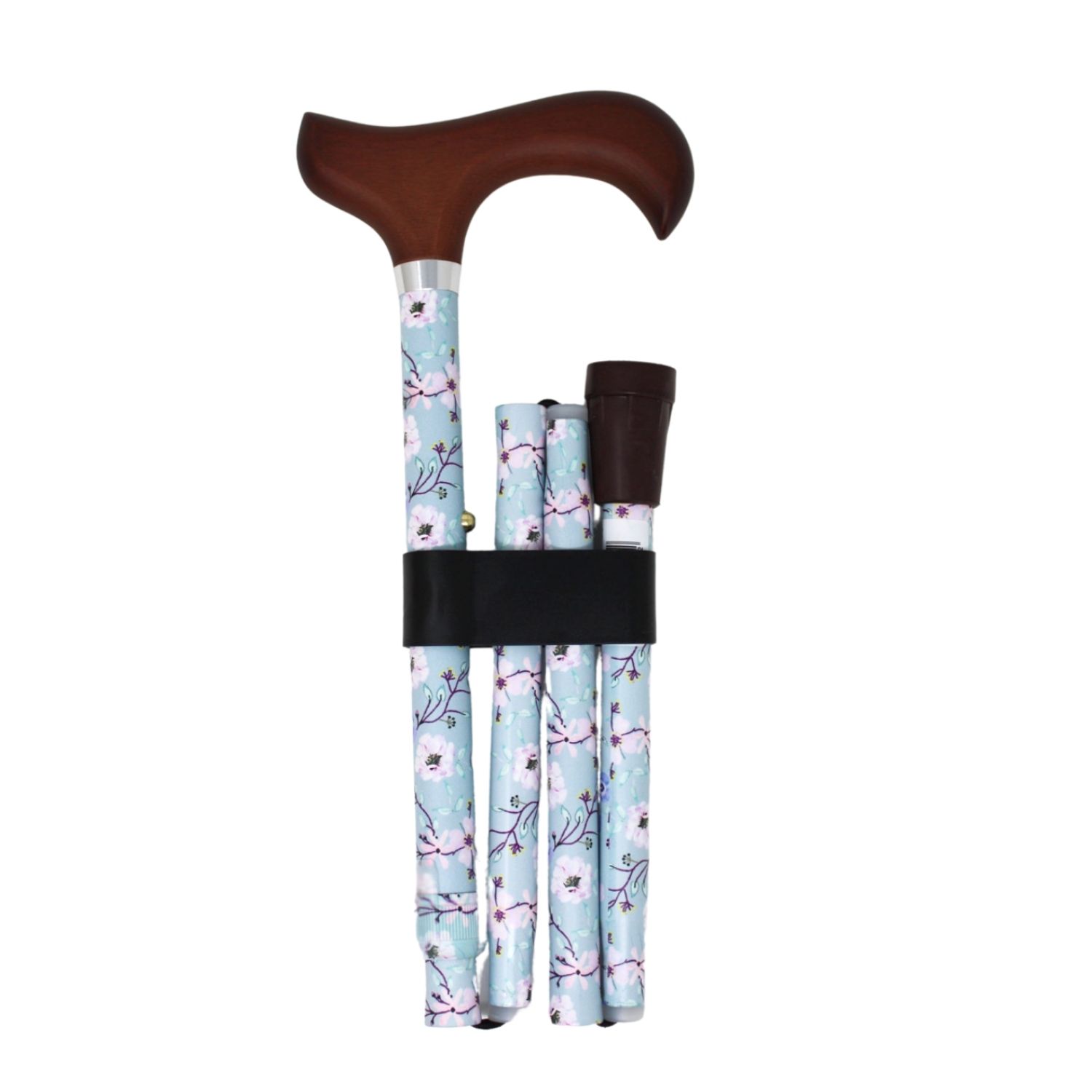 canne de marche pliante et réglable pastel et fleurs