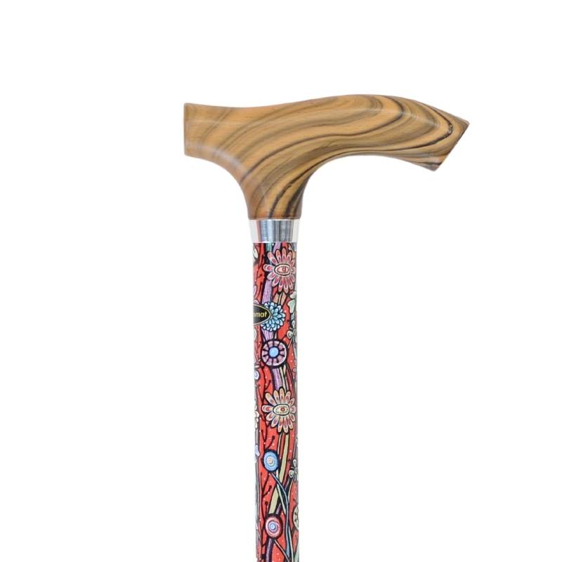 Canne de marche dessins fleurs