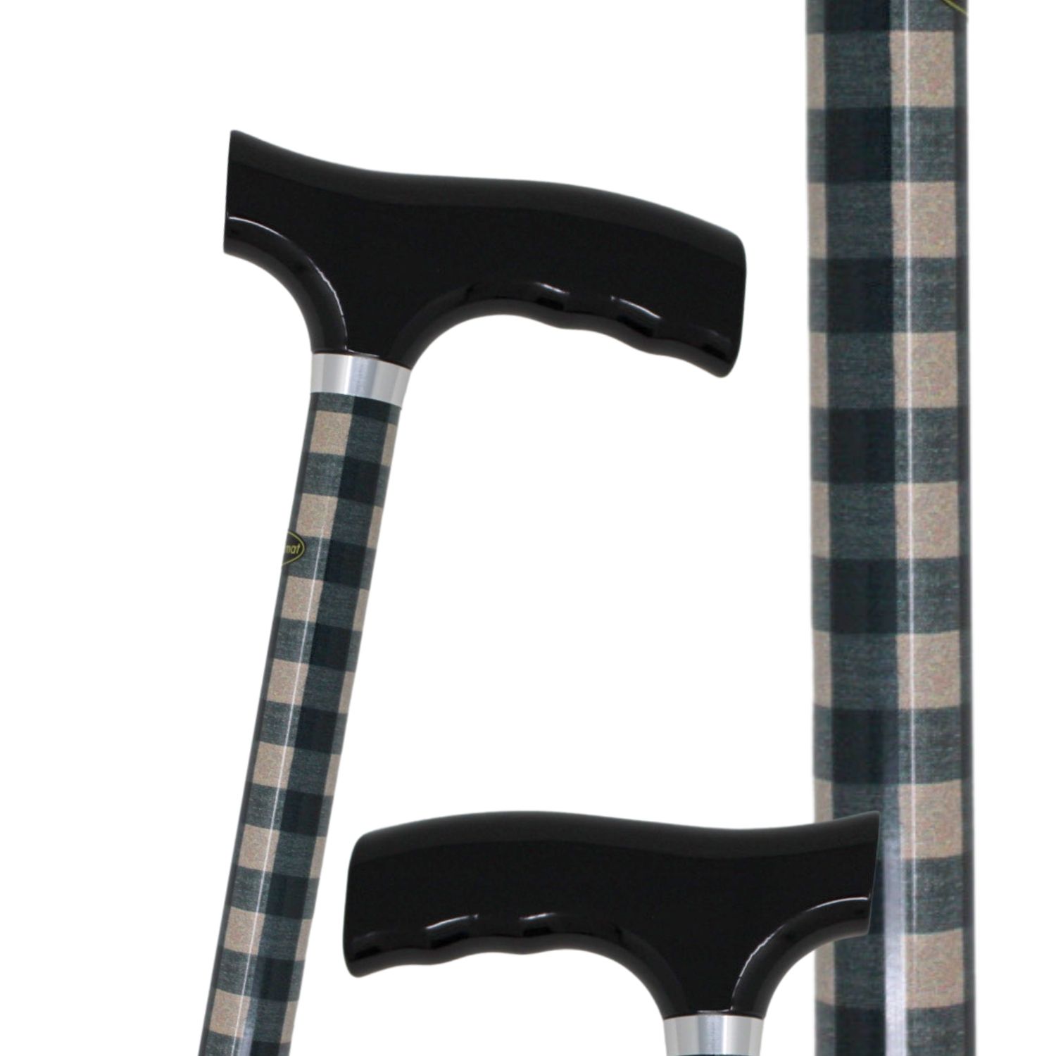 canne d'aide à la marche motif vichy