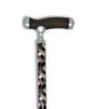 Canne de marche réglable motif marron et poignée silicone