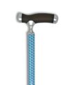 Canne réglable poignée gel silicone et motif 3D bleu