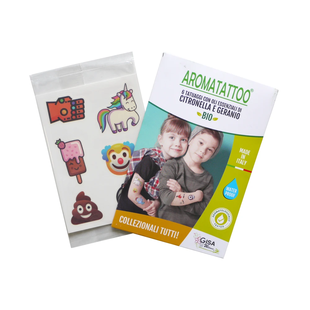 Tatouages éphémères anti-insectes | Aromatattoo - présentoir de 25 sachets