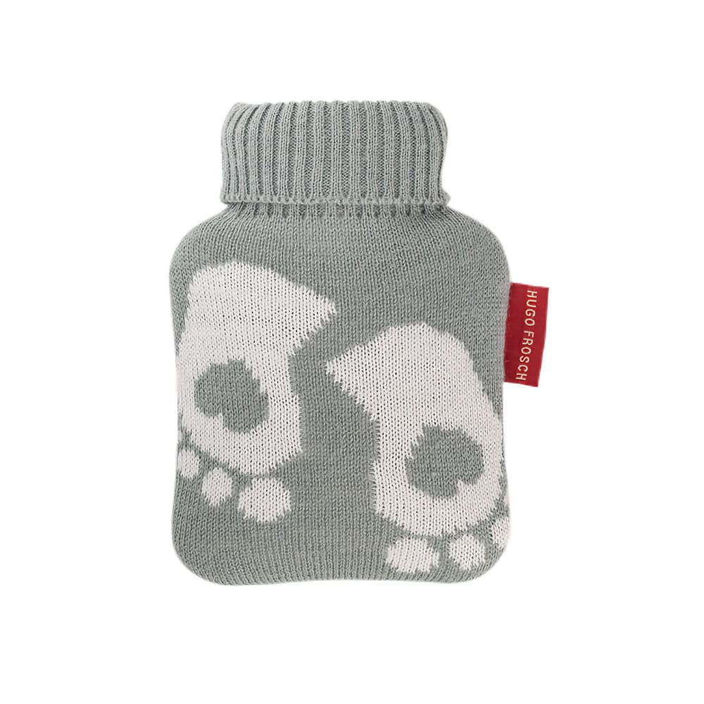 Mini bouillotte maille fine petits pieds grise 0,2L - Hugo Frosch