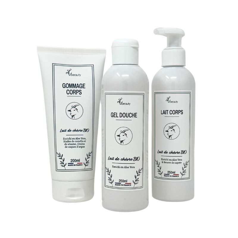 pack routine lh beauty gel douche lait corps et gommage