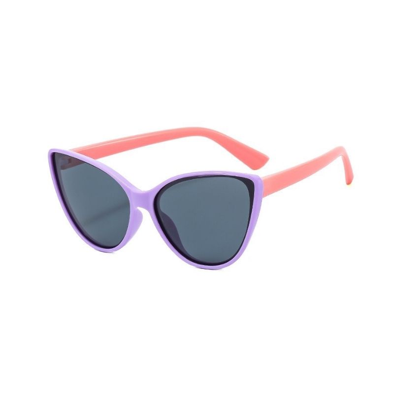lunettes soleil enfant yeux de chat rose et mauve