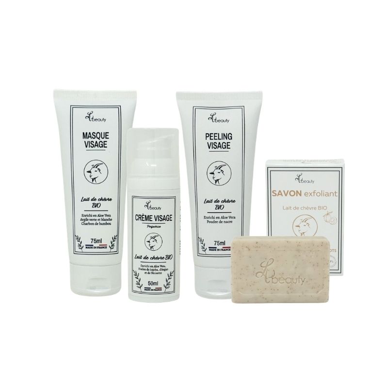 pack routine visage détox LH Beauty, soins au lait de chèvre bio