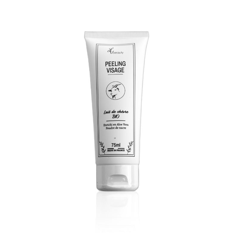 peeling visage au lait de chèvre bio et poudre de nacre, peau éclatante