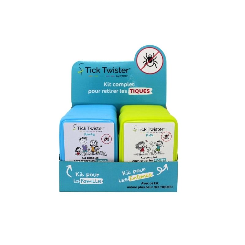 Présentoir kit tire tiques kids et family