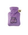 mini bouillotte housse velours doux hippo lavande