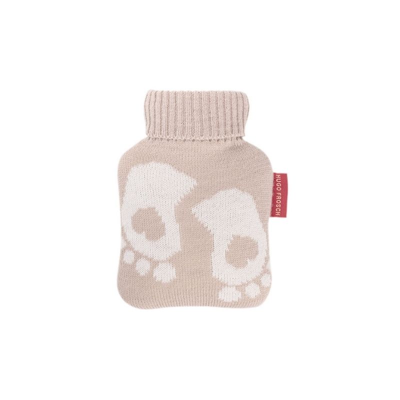 mini bouillotte maille petits pieds pêche