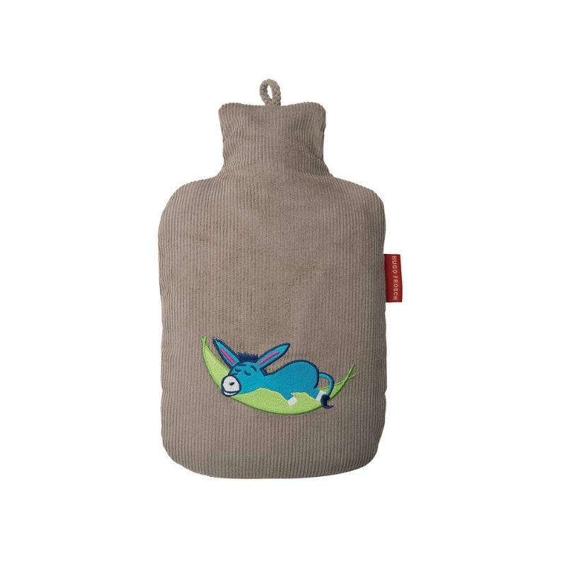 Réf13a bouillotte junior velours doux broderie dessin âne